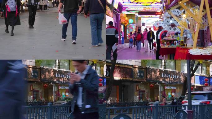 南京市夫子庙步行街游客行人人流视频素材