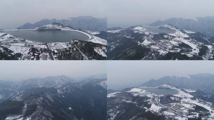 4K航拍安吉江南天池雪景