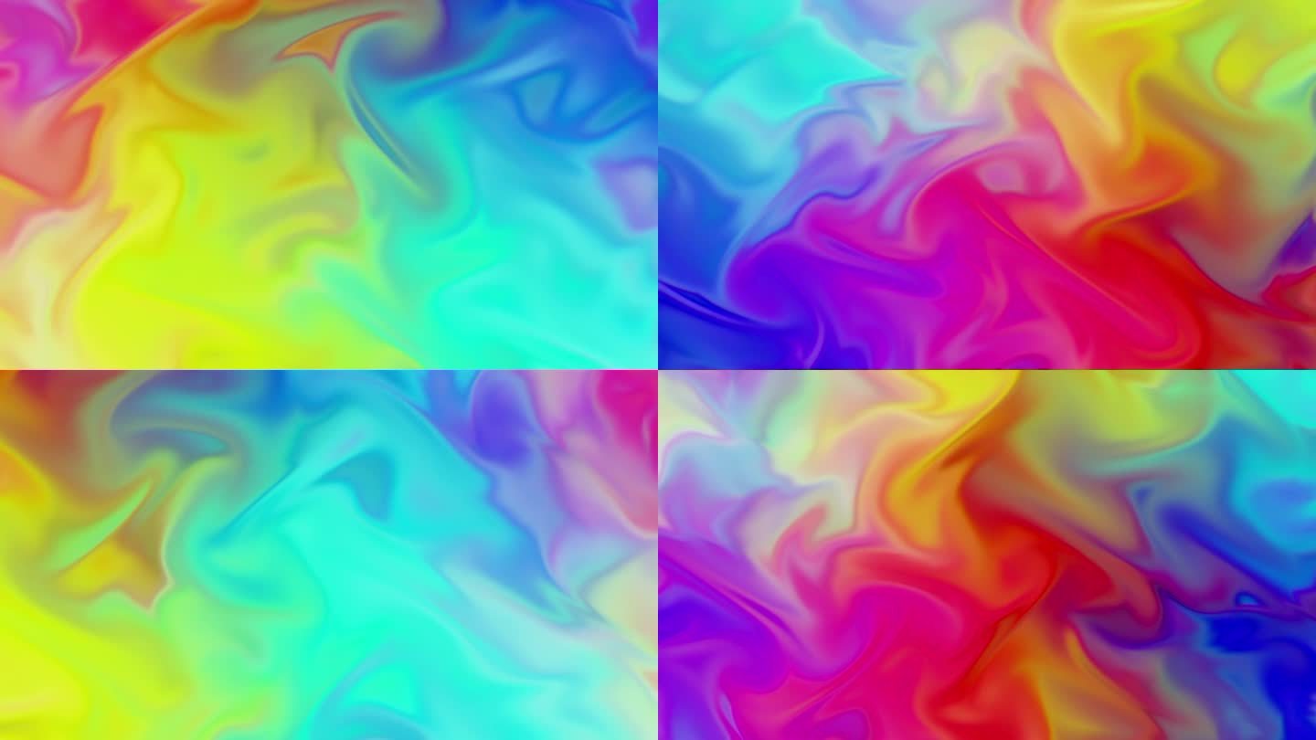 柔和的彩色背景(可循环)在明亮的颜色抽象模糊的运动