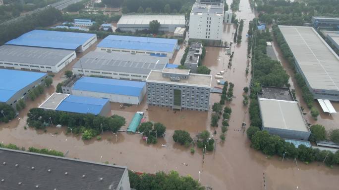 洪水后的工厂 涿州731洪水