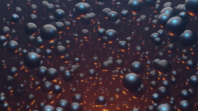空灵的瀑布:一场温柔的抽象闪亮的黑球雨，人工智能，技术，区块链，时尚，医疗，商业和金融的理想背景，融