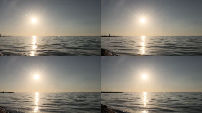 落日 夕阳 水 青海湖