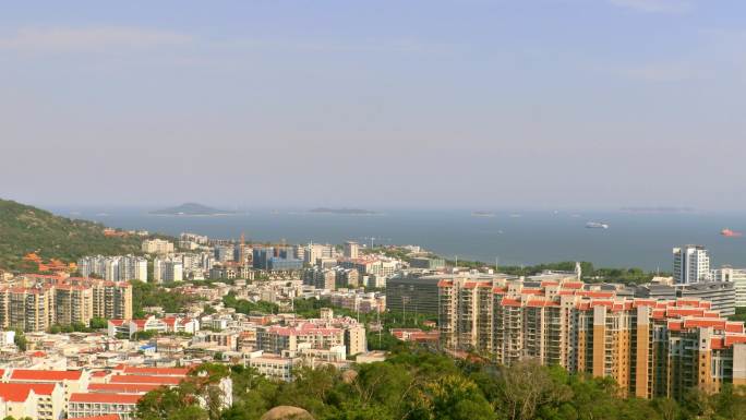 宜居城市厦门住宅区和海平线