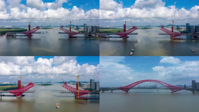 广州明珠湾大桥延时航拍