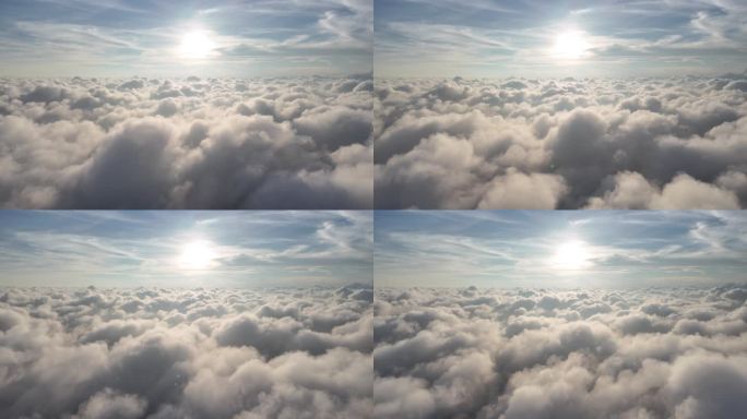 4k云层上穿云空镜过场视频