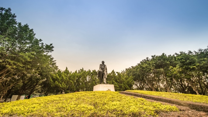 深圳市民中心莲花山伟人雕像延时素材