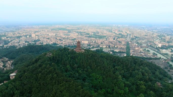 都江堰-城区-航拍-全景