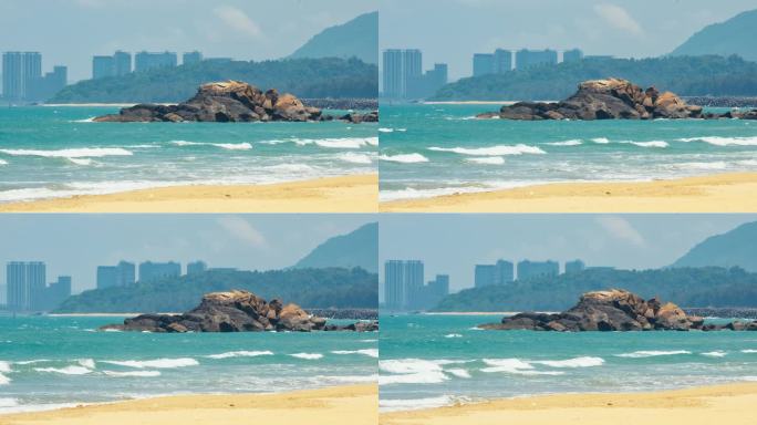 4K拍摄海南沙滩夏天产生的热浪