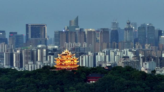 中国杭州西湖城隍阁夜景