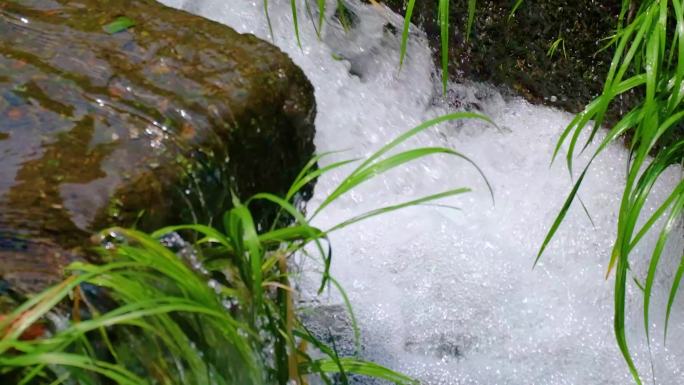 河边流水河流河水小溪山泉泉水流体液体水流