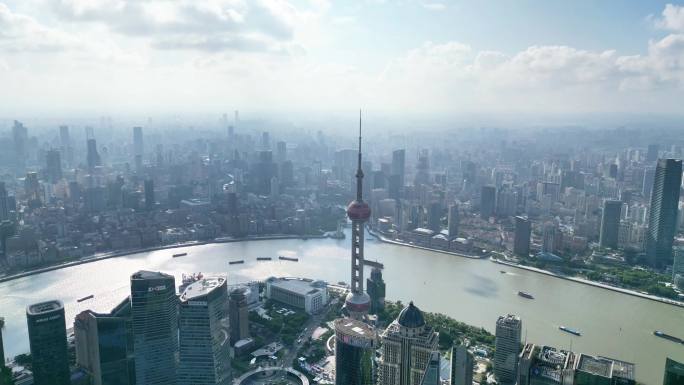 上海陆家嘴城市空镜CBD 4K航拍