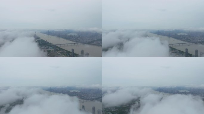 武汉两江四岸城市天际线风光