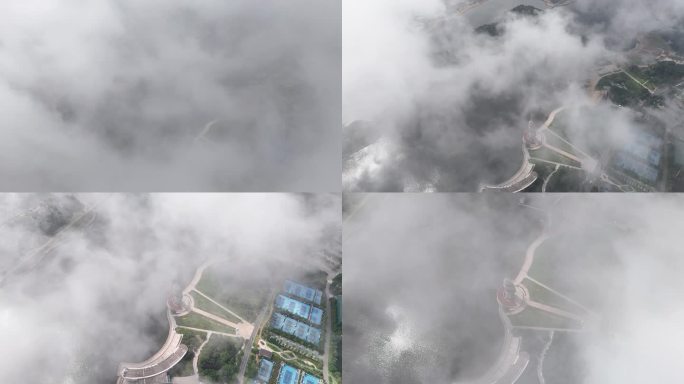4k云层上穿云空镜过场视频