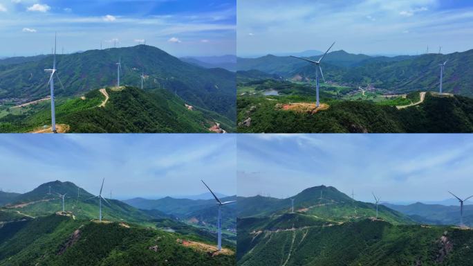 江西丰城玉华山风电风车发电场航拍