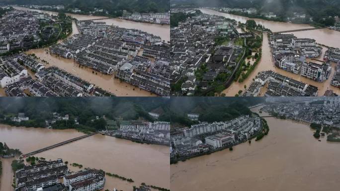 2020 7月7日徽州古城歙县洪水实拍