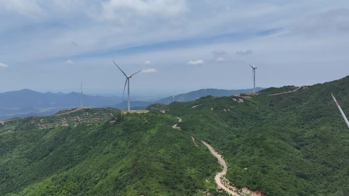 江西丰城玉华山风电风车发电场航拍