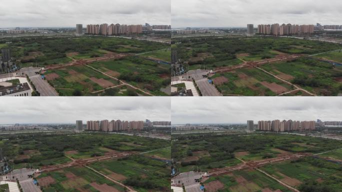 无人机拍摄的德阳城市天际线