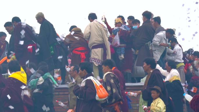 壮观的藏族节日庆典高原地区 插箭煨桑风俗