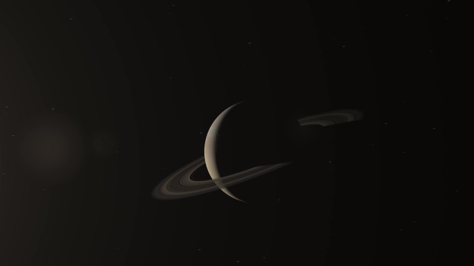 飞向土星日出环绕旋转