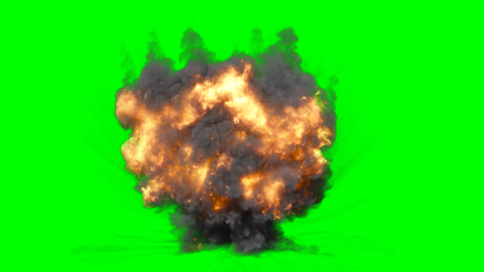 4K绿背爆炸合成视频