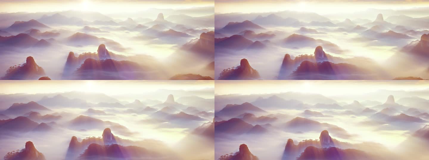 大气群山日出云海云雾缭绕风景风光素材2
