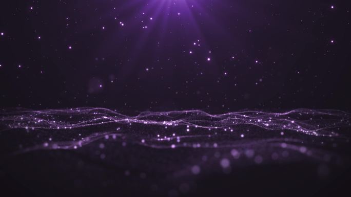 【原创】紫色唯美粒子海洋闪烁背景视频