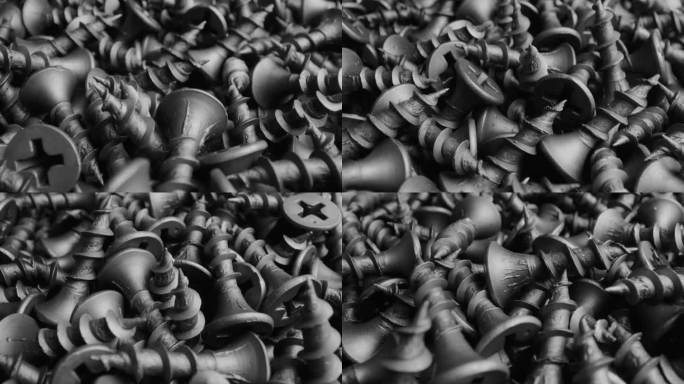 自攻螺丝。极端特写镜头。