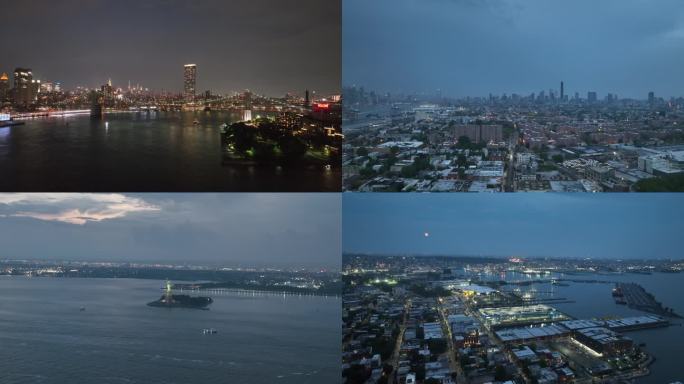 美国纽约夜景航拍合集1