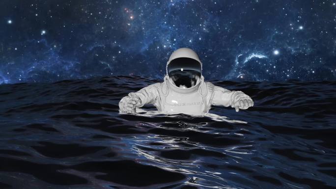 宇宙 海洋 宇航员 太空 遨游 三维