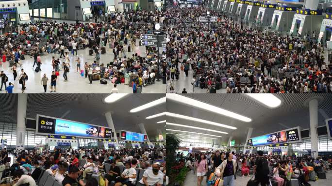 杭州东站亚运会高铁站人流人群