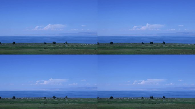 青海湖 自然风光 蓝天白云