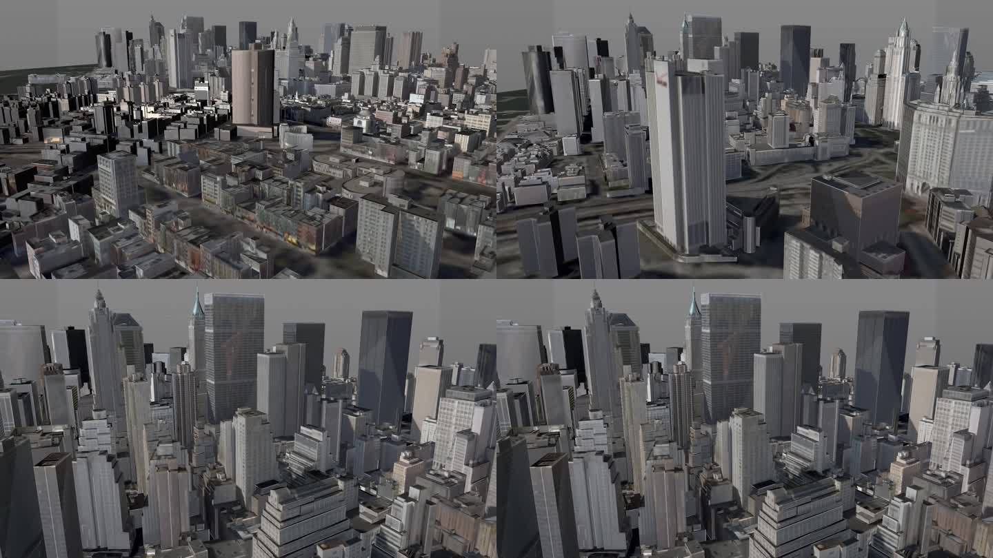 C4D三维城市模型 纽约曼哈顿 城市漫游