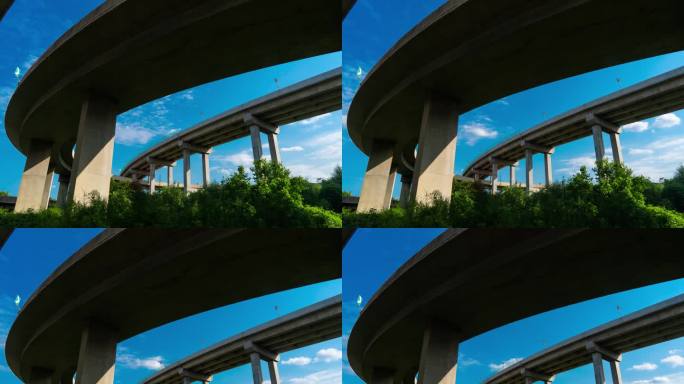 德州高速高架桥移动延时地标城市公路