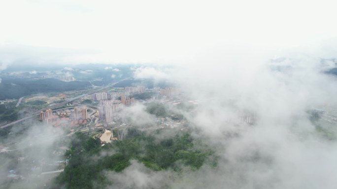 航拍龙里县城高层住宅楼