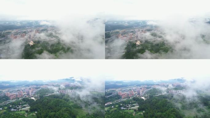 航拍龙里县城高层住宅楼