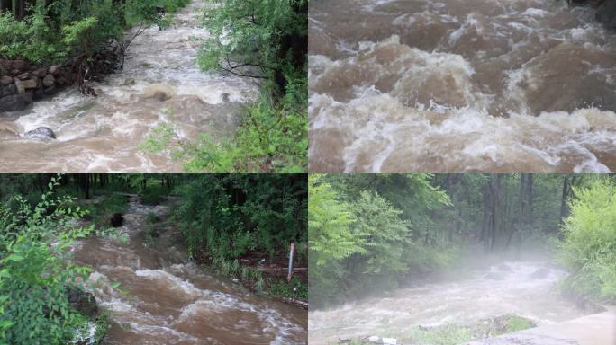 【合集】实拍暴雨后洪水 山洪  泥石流