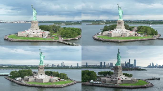 美国纽约自由女神像航拍合集
