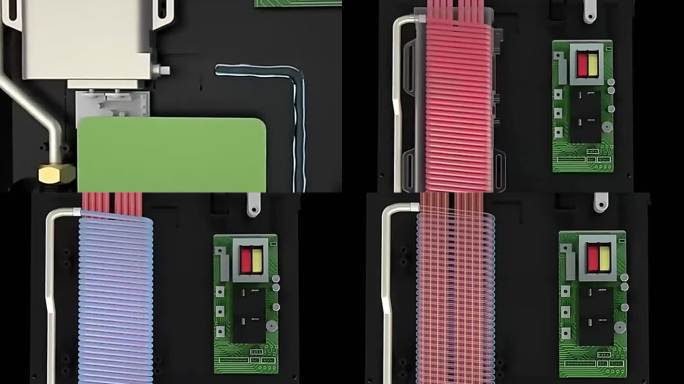 热水器芯片特效发热体电路板三维3D动画