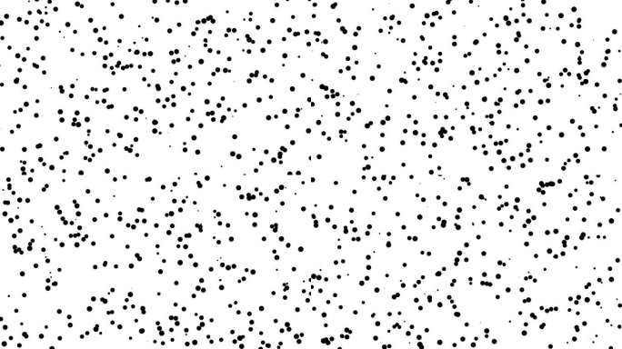 黑色粒子运动图形与纯白色背景