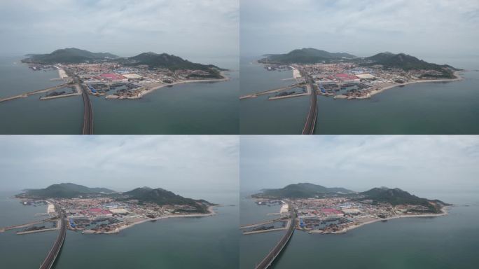 海上唯美大桥交通长岛南北岛航拍 (6)