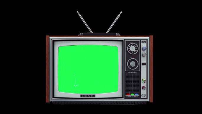 老式电视机绿幕alpha透明通道