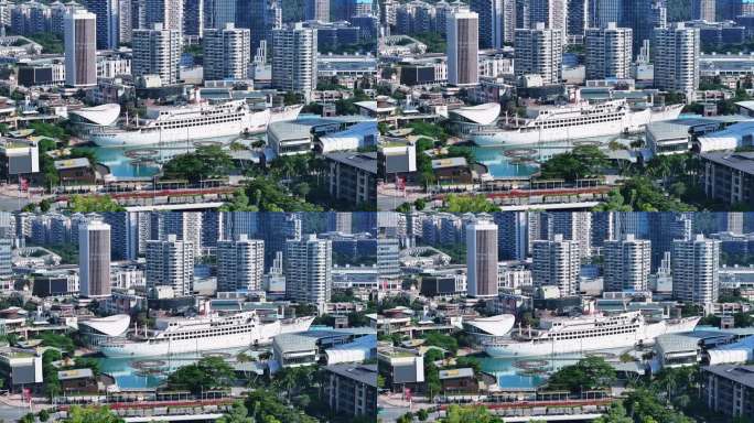 4K深圳南山区蛇口海上世界航拍