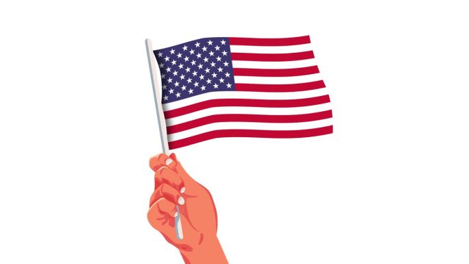 手握美国国旗-美国独立日4k