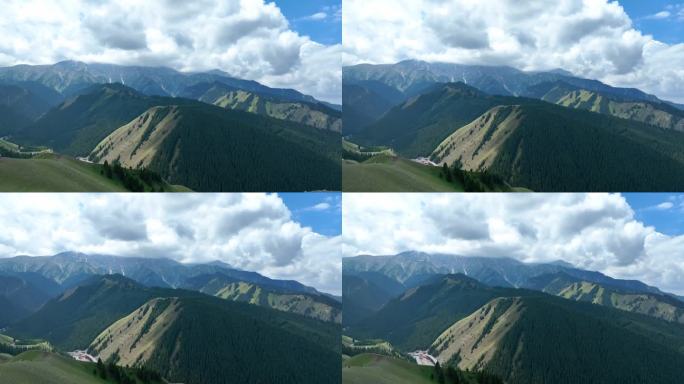 航拍新疆天山山脉景观