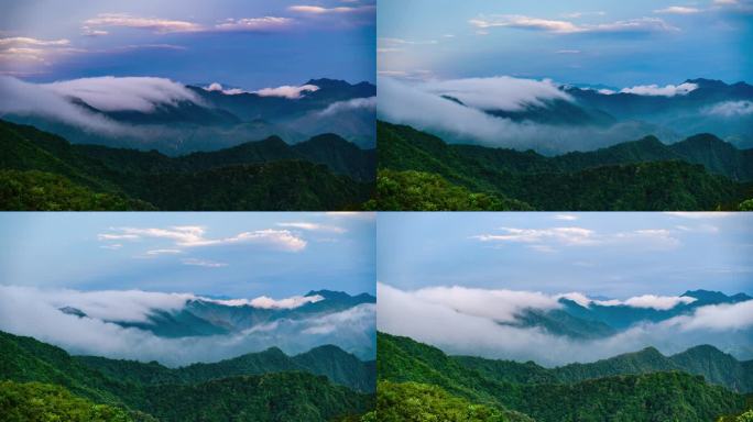 唯美大气自然风景蜀山风光云雾缭绕延时素材