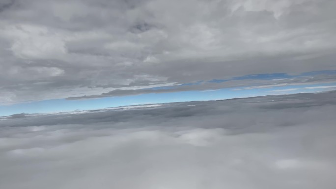 云层穿行素材，飞机视角