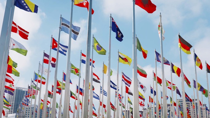 世界各国国旗、国旗飘扬、G20、一带一路