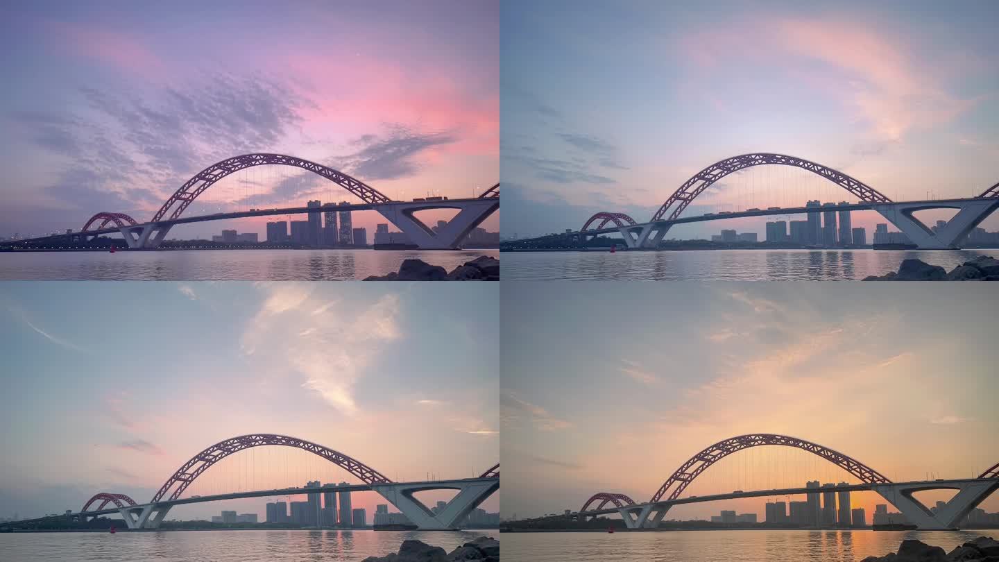 广州新光大桥日出延时