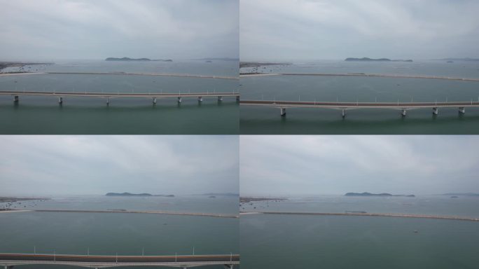 海上唯美大桥交通长岛南北岛航拍 (24)