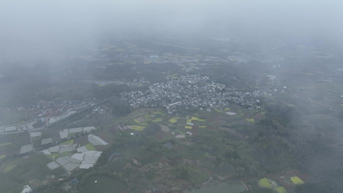 航拍徽州区坤沙云海